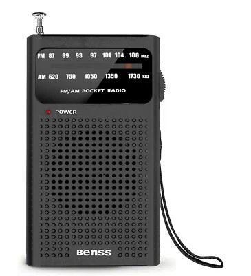 Benss Small Radios Portable AM FM, Transistor radios 2AA Battery Operated wit...