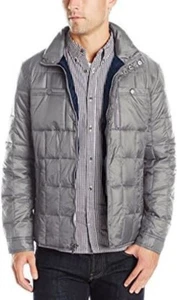 New Kenneth Cole New York Mens Gray Box Quilted Faux Down Jacket Size XXL NWT - Picture 1 of 1