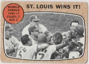 Bob Gibson 1968 Topps #157 WORLD SERIES St. Louis Wins It! *Minderwertig* - Bild 1 von 2