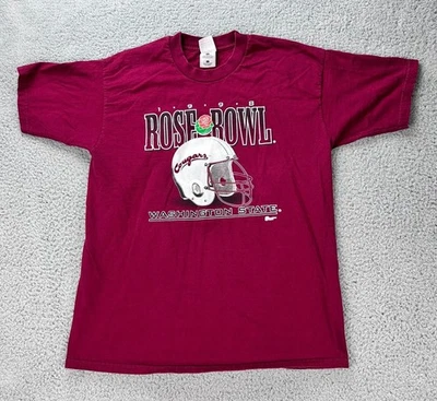 Washington State Cougars 1998 Rose Bowl Camiseta Vintage Talla L De Colección Roja Foto 1 de 4