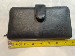 Cartera larga Buxton de cuero de vaca negra - Imagen 1 de 9