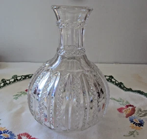 HTF Antique MARDI GRAS Open Water Bottle - Geo. Duncan & Sons EAPG Pressed Glass - Picture 1 of 11