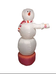 Dunkin Donuts 7 Foot Tall Inflatable Snowman Lights Up Store Display RARE - Picture 1 of 6