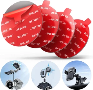 90 mm (3,54") 4 pièces plaquettes adhésives 3 M de remplacement pour support de téléphone de voiture pare-brise tableau de bord - Photo 1 sur 12