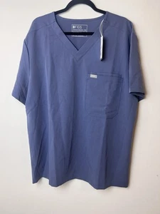 Figs Slim Leon Scrub Top Mens 2XL Blue 2 Pocket NWT Nursing Top - Picture 1 of 7