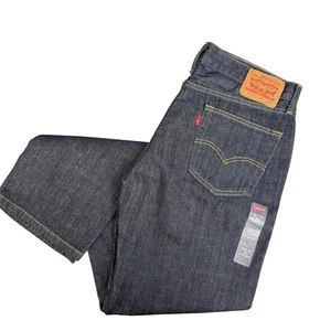Levi's 514 Denim Jeans 35x34 Dark Wash Straight NEW No Stretch - Picture 1 of 10