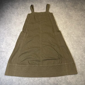 Everlane Dress Womens XS Herringbone Midi Apron Utility Belted Organic Cotton - Picture 1 of 7