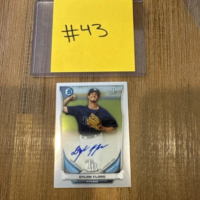 2014 1ST BOWMAN CHROME AUTO SP #BCAP-DF DYLAN FLORO RC TAMPA BAY RAYS NRMT-MT!!! - Image 1 of 3