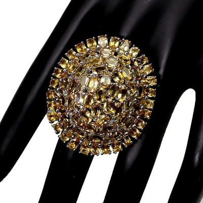 925 Sterling Silver Ring Oval Citrine 5x3mm Natural Gemstone Jewelry Size 8 - Image 1 of 4