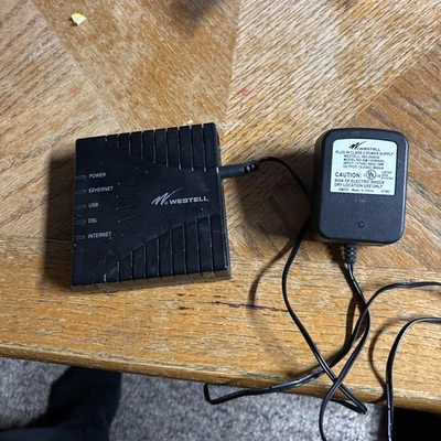 Westell E90-610030-06 Rev.D DSL2+ Router Modem w/ Adapter - Image 1 of 4