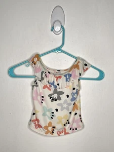 Hanna Andersson Tankini Swim Top Girls Size 4 Ivory Floral Ruffle Swim Wear - Picture 1 of 4