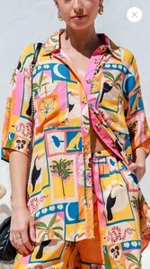 JOOP & GYPSY Cuban Print Shirt - Size 10 - BNWT - Picture 1 of 8