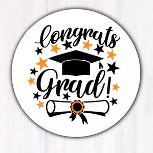 48 Congrats Grad Graduation Class 2022 Stickers Labels Envelope Seals 1.2” Round