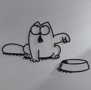 Simon´s Cat Katze Bild Wand 3D Druck Kunst Doodle Merch Heart Simons Cat Simons - Bild 1 von 1