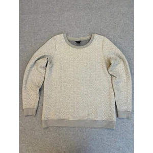 Club Monaco Pullover Damen XS Baumwollmischung Rundhals Zopfmuster Seil Struktur grau - Bild 1 von 17