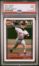 Jeff Gray 1991 Topps Desert Shield #731 Red Sox - PSA 9 Mint - Just Graded - B