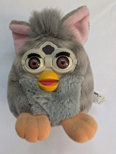 Vintage Furby Buddies (TIGER 1999) 'Wolf' Beanie Soft Plush Toy With Brown Eyes - Picture 1 of 3