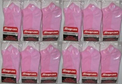 12 PAIRS Snap-On PINK Low Profile Socks MEDIUM 6-10 *FREE SHIP* MADE IN USA *NEW - Image 1 of 4