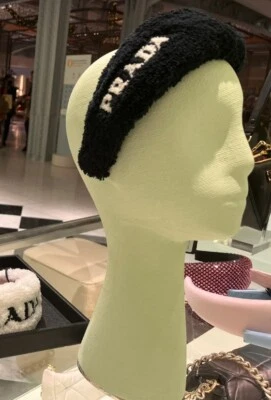 Diadema Prada Terrycloth Logo Negro Blanco Foto 1 de 4