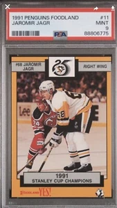 1991 Penguins Foodland #11 Jaromir Jagr Hockey Card PSA 9 MINT POP 5 - Picture 1 of 2