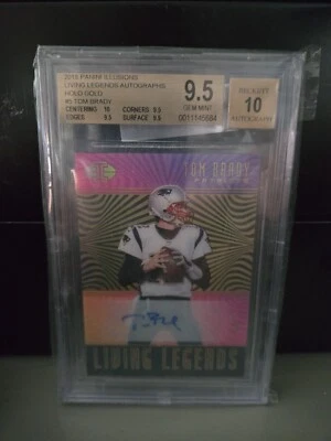 2018 ILLUSIONS Tom Brady Living Legends Holo Gold BGS 9.5 1/1 Acetate Auto ���� - Image 1 of 4