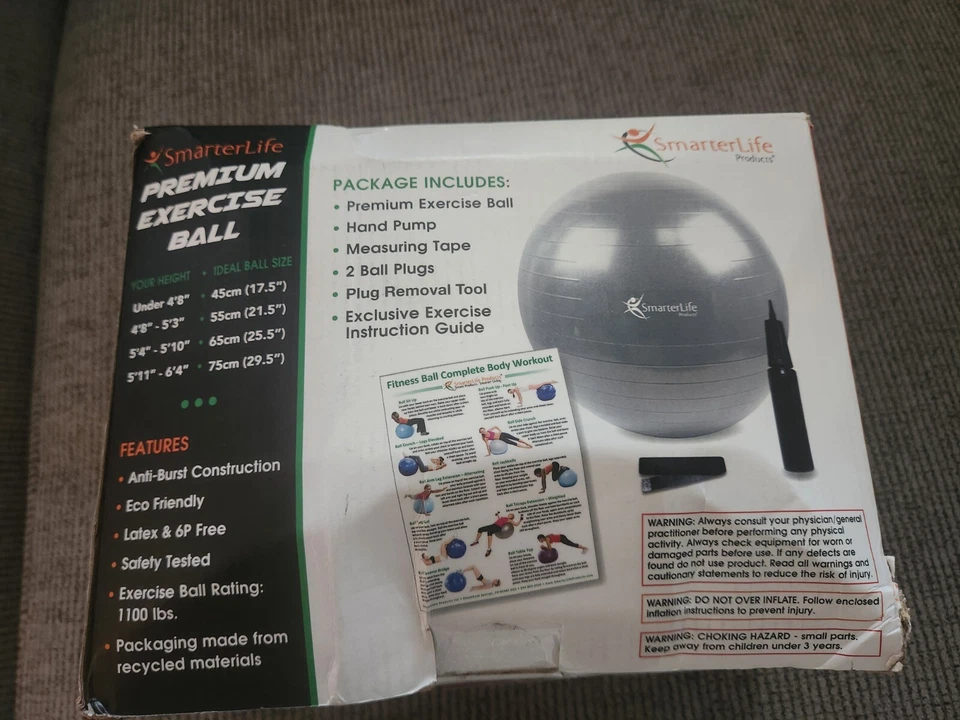 Pelota de ejercicio SmarterLife Products Pro Max Series plateada premium Foto 1 de 1