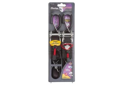 Master Lock - Ratchet Tie Down with S Hooks 4.25m  (Pack of 2) - Image 1 of 4