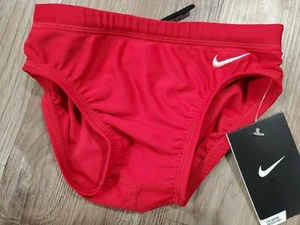 Nike Swim Boys Nylon Core Solid Brief Swimsuit Size 22 XS 6-7 Red - Picture 1 of 3