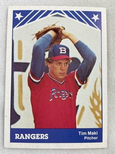 1983 Burlington Rangers TCMA Minor League Baseball Card#09-Tim Maki