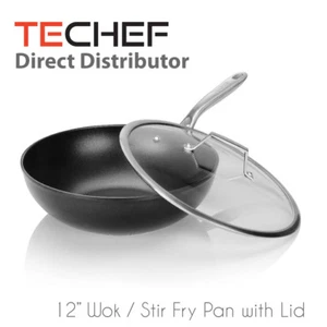 TECHEF - Onyx Collection, 12" Wok / Stir-Fry Pan with Lid - Picture 1 of 7
