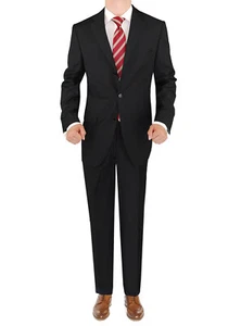 Salvatore Exte Mens Three Button 2 Piece Classic Fit Suit Single Pleated - Picture 1 of 6