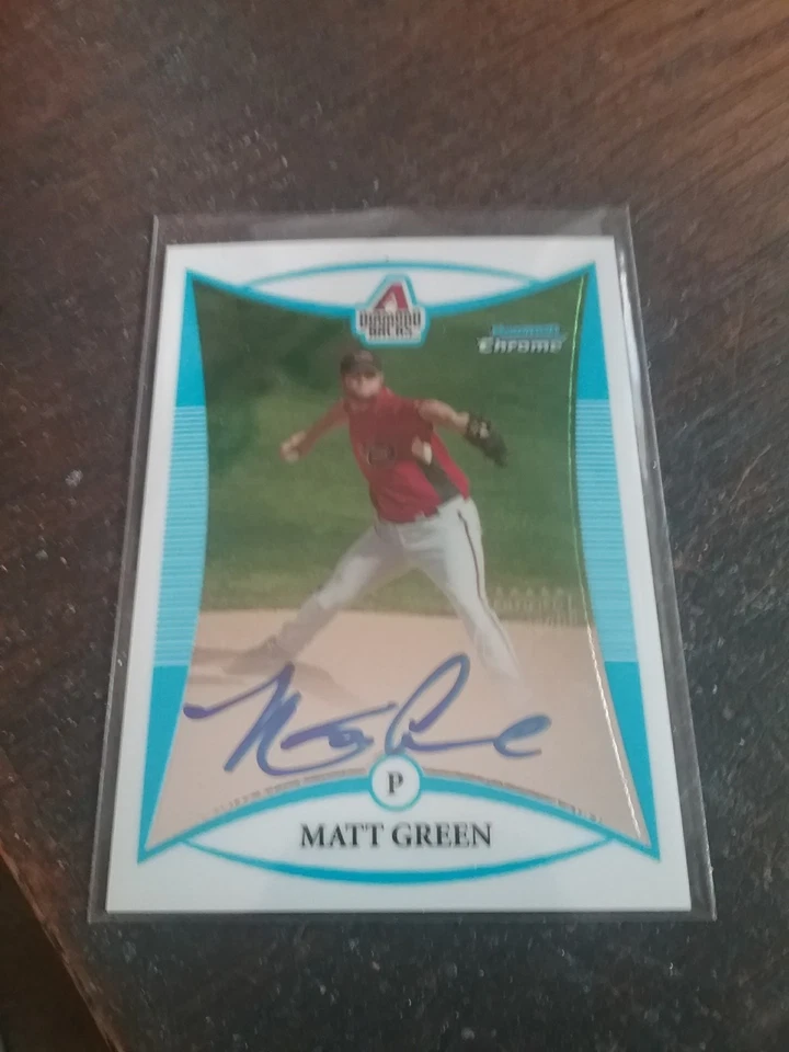 Matt Green SP Auto 2008 Bowman Chrome Arizona Diamondbacks No BCP 266 - Image 1 of 2