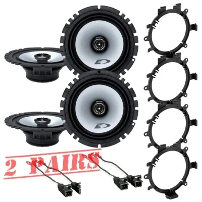 AMERICAN INTERNATIONAL, ALPINE Alpine SXE-1726S 2 Way 6.5" Front & Rear Door Speakers W/Install Kits 1995-up