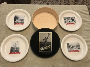 Vintage 4er Set Pottery Barn Baseball 8" Steinzeug Spielball Teller OVP - Bild 1 von 9