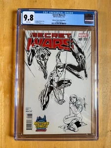 SECRET WARS #1 CGC 9.8! MIDTOWN COMICS EXCLV J SCOTT CAMPBELL SKETCH CVR! - Picture 1 of 4