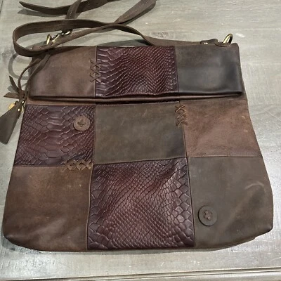 Bolso de hombro grande de cuero marrón Lucky Brand Foto 1 de 4