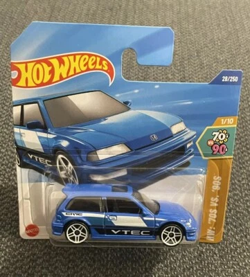 Hot Wheels Honda Ef 1990 Vtec Blu 90 1/64 3 inches Hw Nuova Scatola 2025 - Immagine 1 di 4