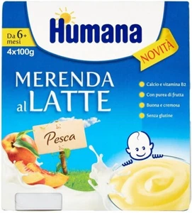 Humana Merenda al Latte Gusto Pesca 4 x100 gr - Foto 1 di 1