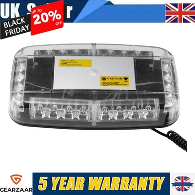 LED Warning  light 48 LED Flashing Beacon Magnetic Recovery Light Bar Roof - Image 1 of 4