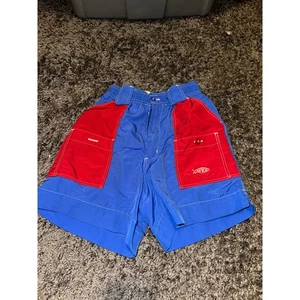 AFTCO Fishing Shorts Outdoor Playwear Pockets Blue Red Size 26 - Picture 1 of 8