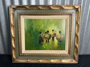 Disney Carlene Iwerks Asian village Group Oil Painting Framed - Picture 1 of 8