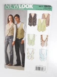New Look 6659 sewing pattern Mens  Womens Waistcoats / Vests sizes XS-XL 8-18 FF - Picture 1 of 3