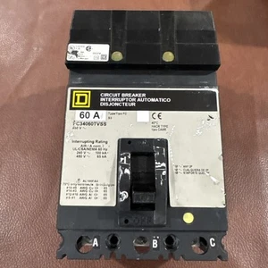 SQUARE D FC34060TVSS 60 AMP 480 VOLT 3 POLE I-LINE BREAKER (Missing Clip) - Picture 1 of 10