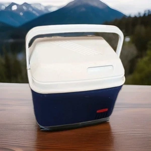 Vintage USA Rubbermaid Kühlbox klein 1826 blau weiß persönliche Kühlbox - Bild 1 von 5