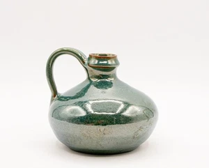 Impresionante jarra flambeada verde 1992 Nell Cole Graves - cerámica vintage de Sanford, Carolina del Norte - Imagen 1 de 8