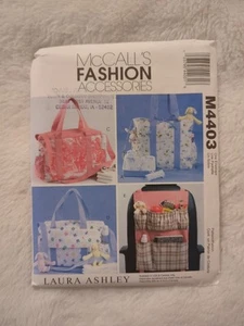McCalls Fashion Accessories Sewing Pattern M4403 Laura Ashley Bags Car Organizer - Picture 1 of 4