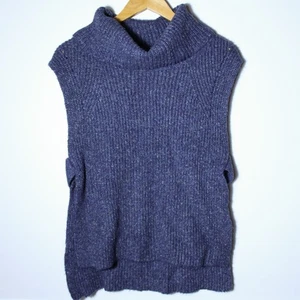 Two by Vince Camuto maglione gilet maglia senza maniche collo cappuccio blu taglia M - Foto 1 di 5