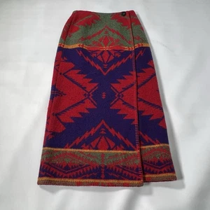 Ralph Lauren Country Southwestern Azteken Boho Wolle Decke Wickelrock Größe 6-EUC - Bild 1 von 17