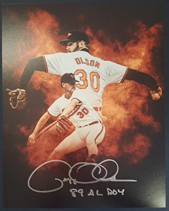Gregg Olson Baltimore Orioles Signed 8x10 Pic 89 AL ROY Autograph - Picture 1 of 2