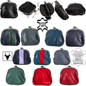 Damen Echt Leder Geldbörse Klippverschluss Knipsbörse Portemonnaie Bügelbörse - Bild 1 von 17